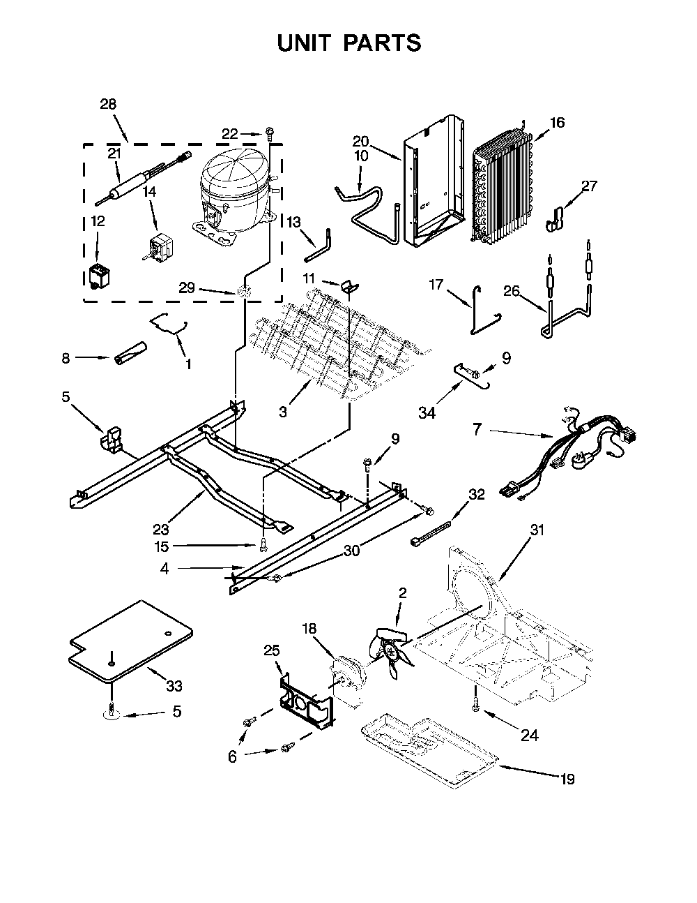 Unit Parts Diagram and Parts List for 10641179710  Kenmore Refrigerator