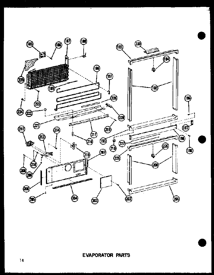 Evaporator Parts Diagram and Parts List for BC20WC-P6023515WC  Amana Refrigerator