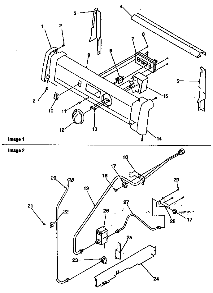 Backguard And Gas Supply Diagram and Parts List for ARG7200L-P1143329NL  Amana Range