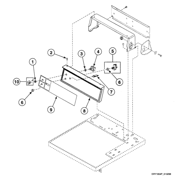 Controls Assy Diagram and Parts List for SDE307LF1500  Speed Queen Dryer