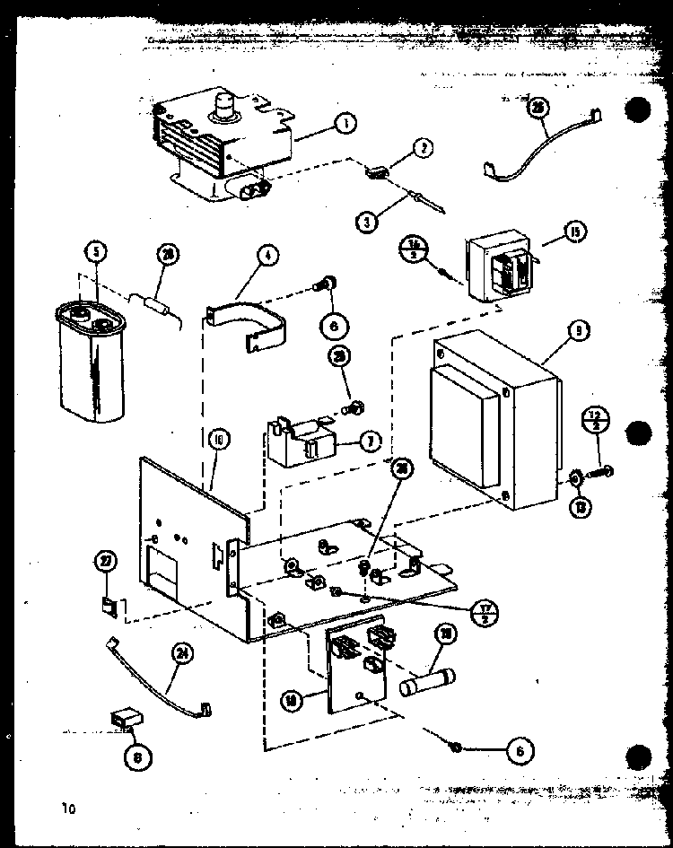 Section 5 Diagram and Parts List for MVH-1020-P76647-3M  Amana Microwave