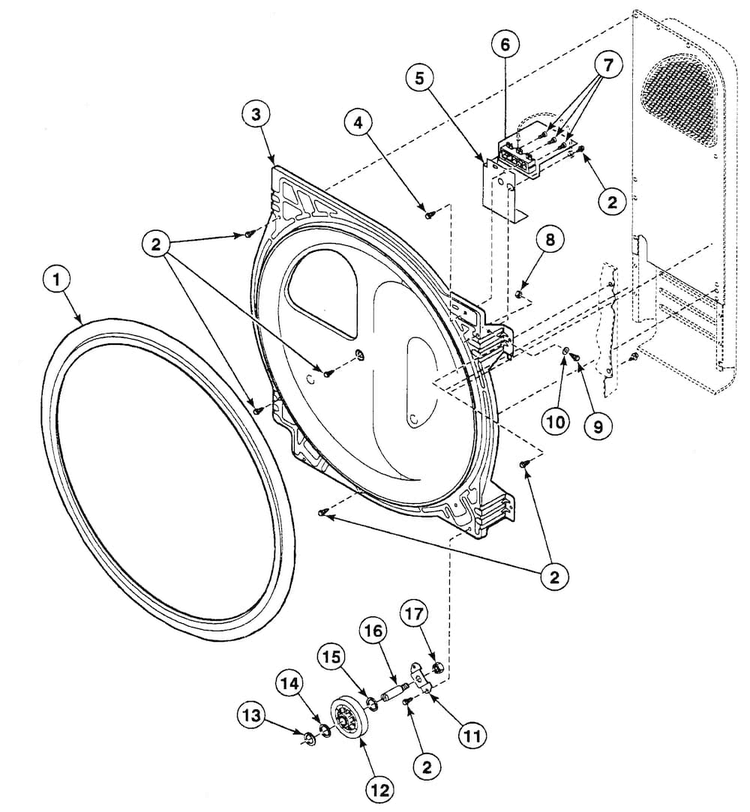Roller Assy Diagram and Parts List for SSG909QF  Speed Queen Dryer