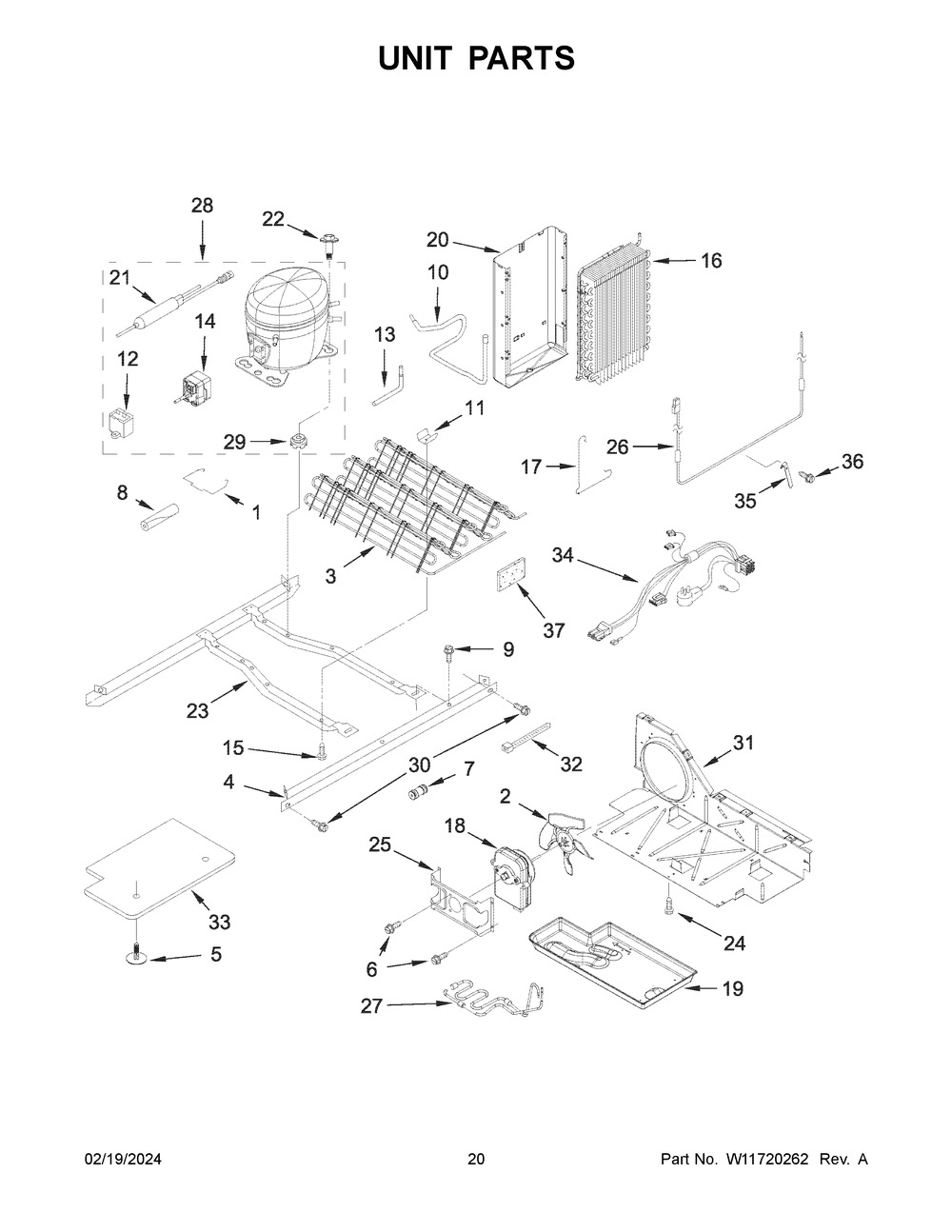 Unit Parts Diagram and Parts List for ASI2575GRB11  Amana Refrigerator