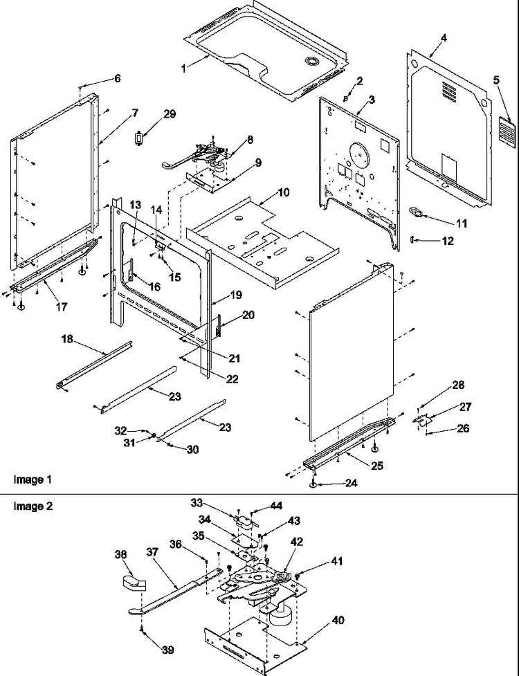 Cabinet Diagram and Parts List for ARR6300W P1143428NW Amana Range