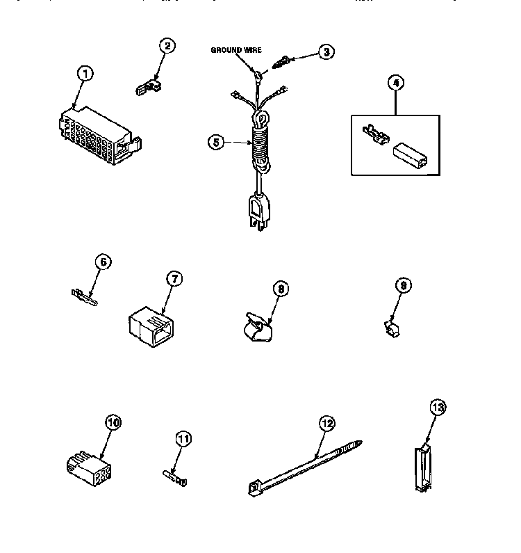 Power Cord And Terminals Diagram and Parts List for CW8202W2-PCW8202W2B  Crosley Washer