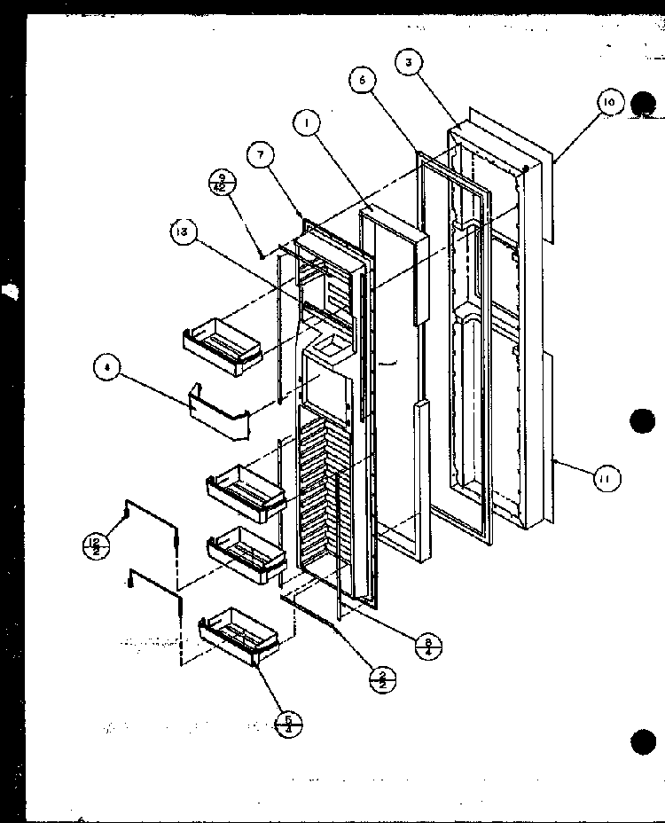 Freezer Door Diagram and Parts List for SZDE27KPL-P1110603WL  Amana Refrigerator