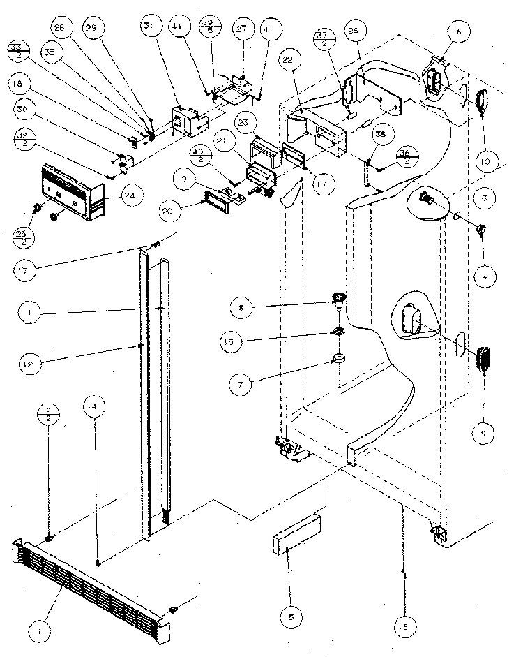 Refrigerator For Shelving And Drawers Diagram and Parts List for SX120J-P7870122W  Amana Refrigerator