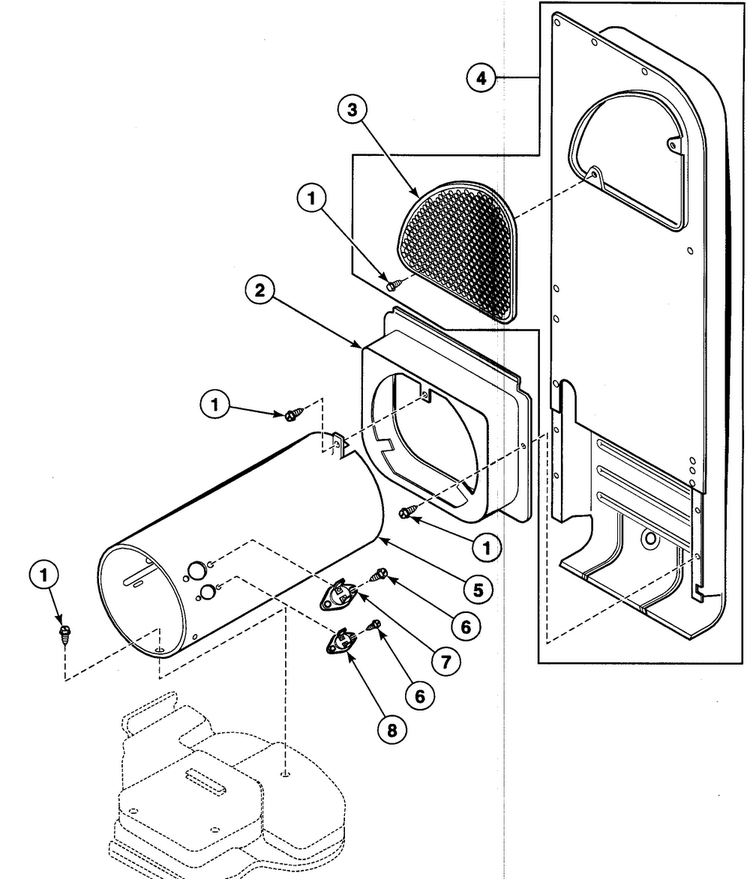 Heater Assy Diagram and Parts List for SDG409QF  Speed Queen Dryer
