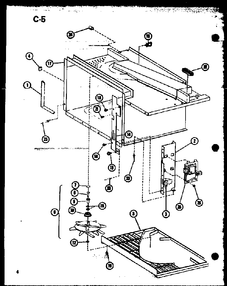 Antenna Diagram and Parts List for RR-1010 P75414-4M Amana Microwave