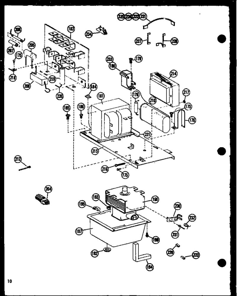 Transformer/Magnetron Diagram and Parts List for RR-9 P73246-1M Amana Microwave