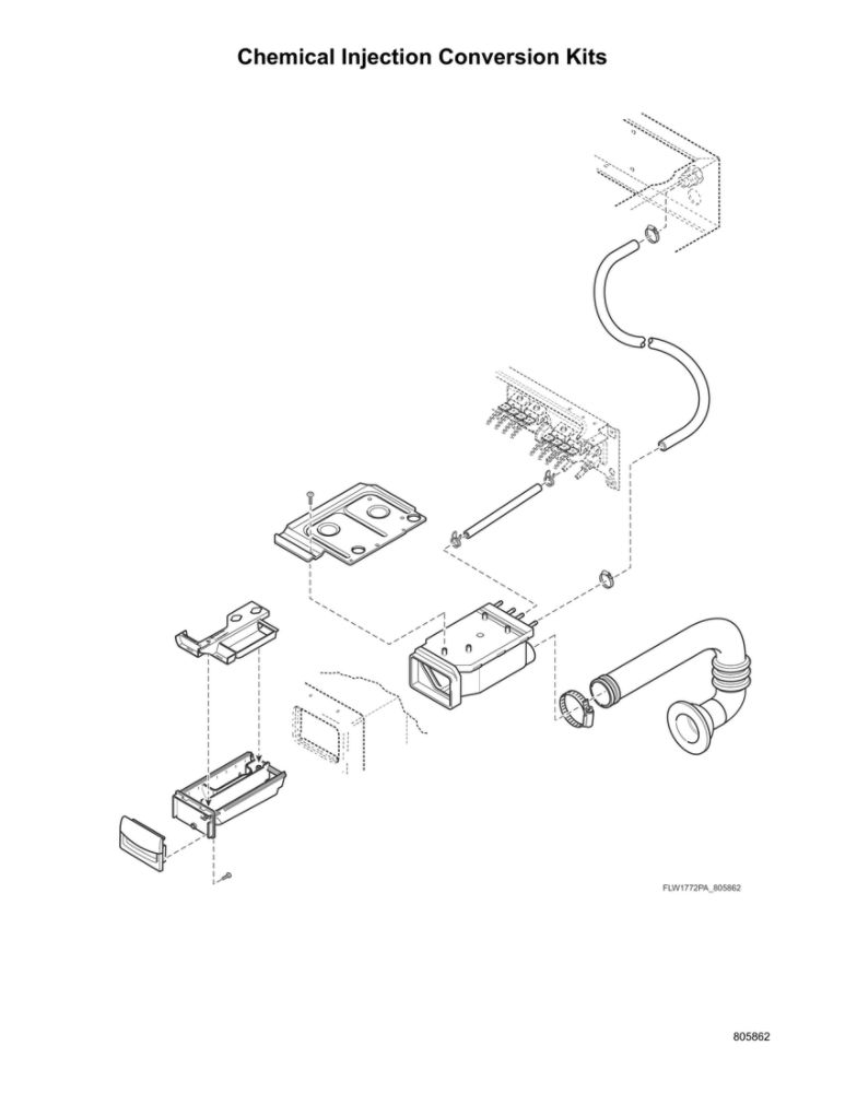 Chemical Injection Conversion Kits Diagram and Parts List for LFNE5BSP115TW01  Speed Queen Washer