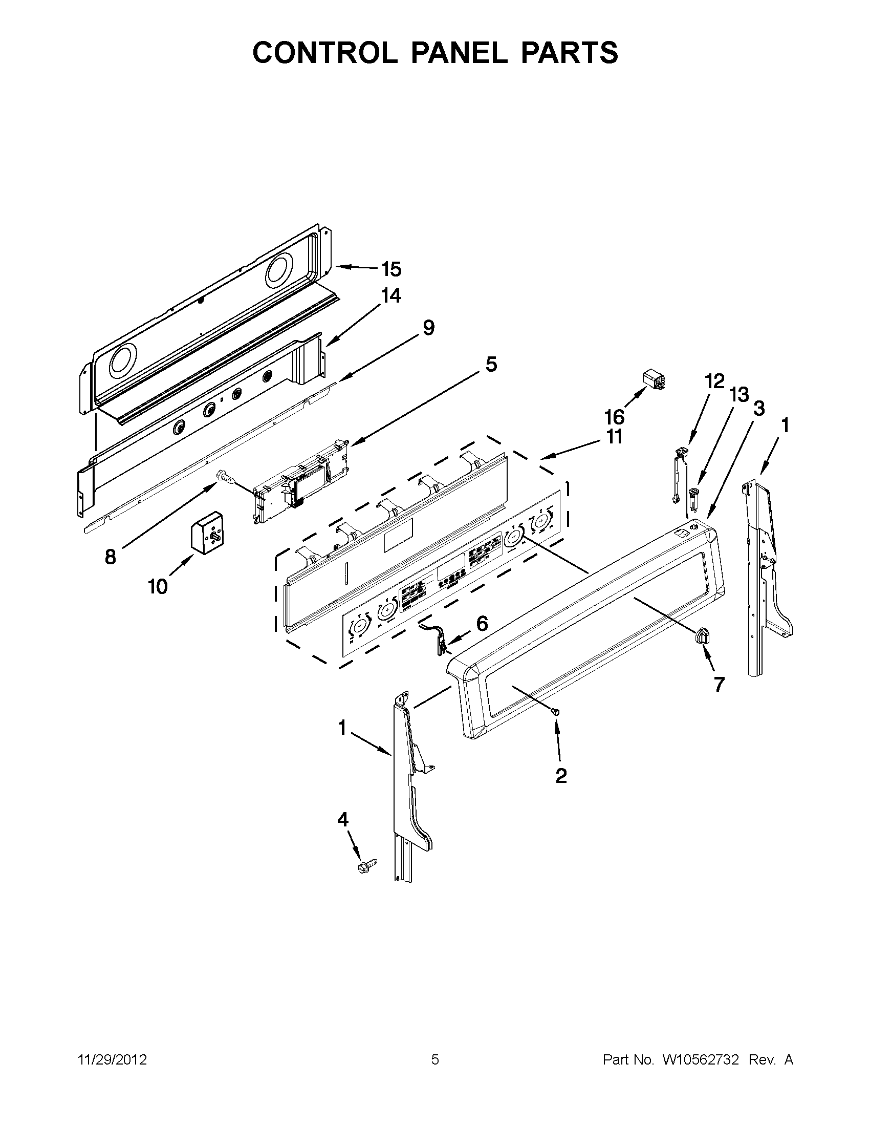 02 - CONTROL PANEL PARTS Diagram and Parts List for YMET8885XS02  Maytag Range