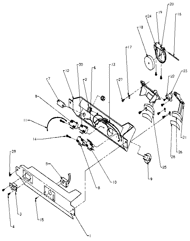 Ice And Water Cavity Diagram and Parts List for SXD27N-P1162411W  Amana Refrigerator