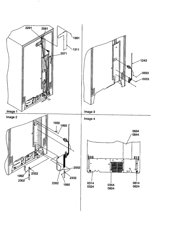 Cabinet Back Diagram and Parts List for SX23VE-P1315401WE  Amana Refrigerator
