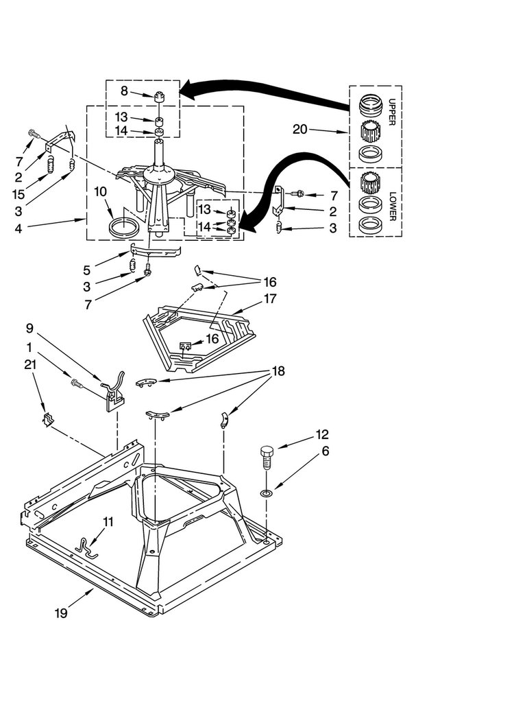 Machine Base Parts Diagram and Parts List for MET3800TW2  Maytag Washer Dryer Combo