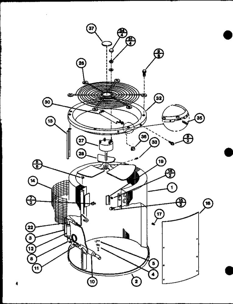 Preform Coil Assembly Diagram and Parts List for ARHF24-U01A P69568-2C Amana Air Conditioner