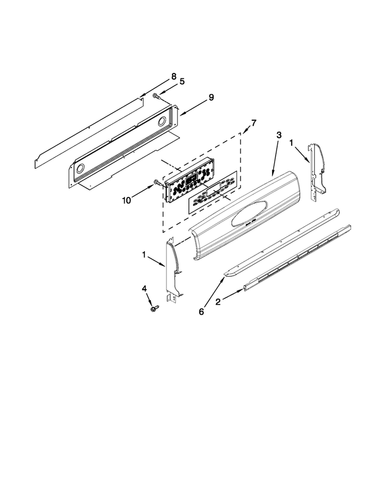 Control Panel Parts Diagram and Parts List for MGR6751BDB18  Maytag Range