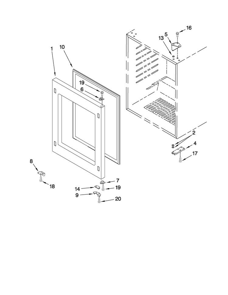 Door Parts Diagram and Parts List for JUB248RBCX00  Jenn-Air Wine and Beverage Cooler