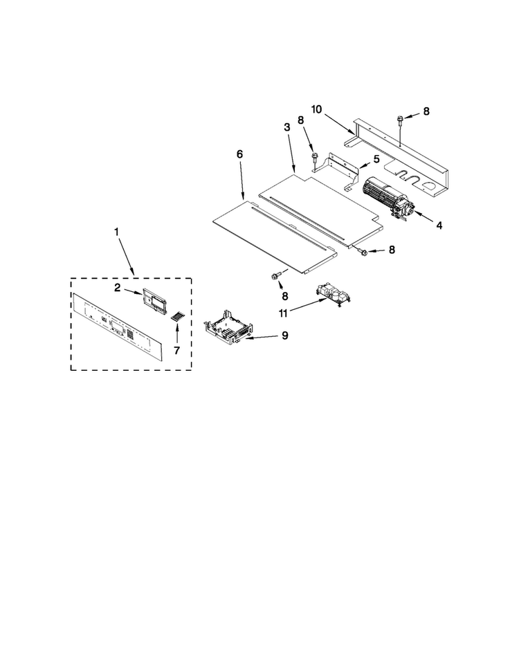 Control Panel Parts Diagram and Parts List for JMW2327WS01  Jenn-Air Microwave