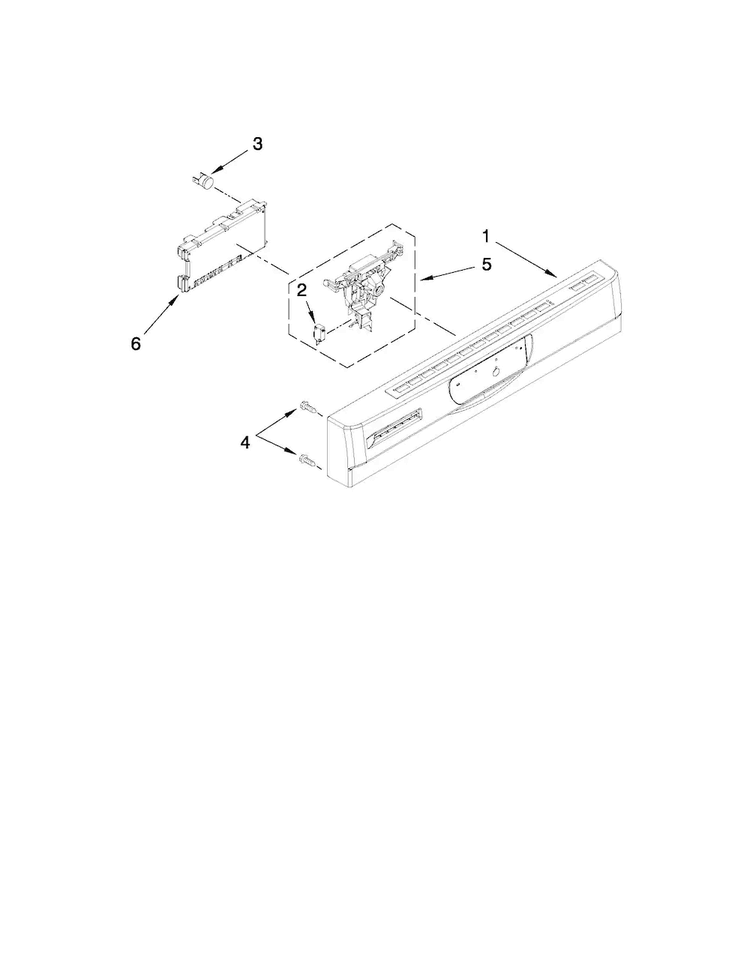 Control Panel And Latch Parts Diagram and Parts List for JDB3200AWB5  Jenn-Air Dishwasher