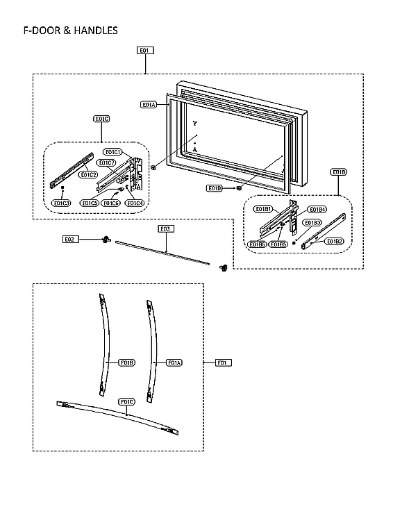 F-Door And Handles Diagram and Parts List for 11175032120  Kenmore Refrigerator