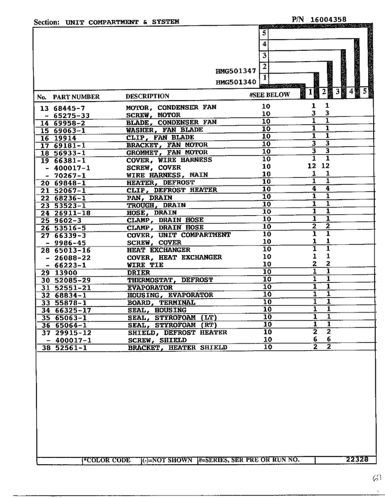 Unit Compartment And System Page 2 Diagram and Parts List for 501340  Admiral Refrigerator