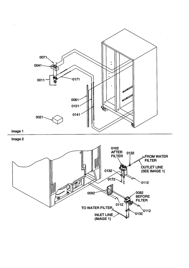 Water Filter/water Valves Diagram and Parts List for SBDE21VPE-P1317201WE  Amana Refrigerator