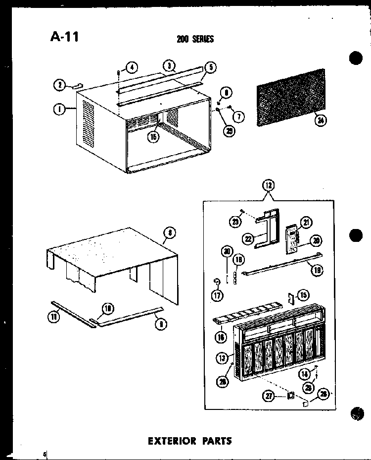 Exterior Parts Diagram and Parts List for ES216D-3MR P55417-43R Amana Air Conditioner