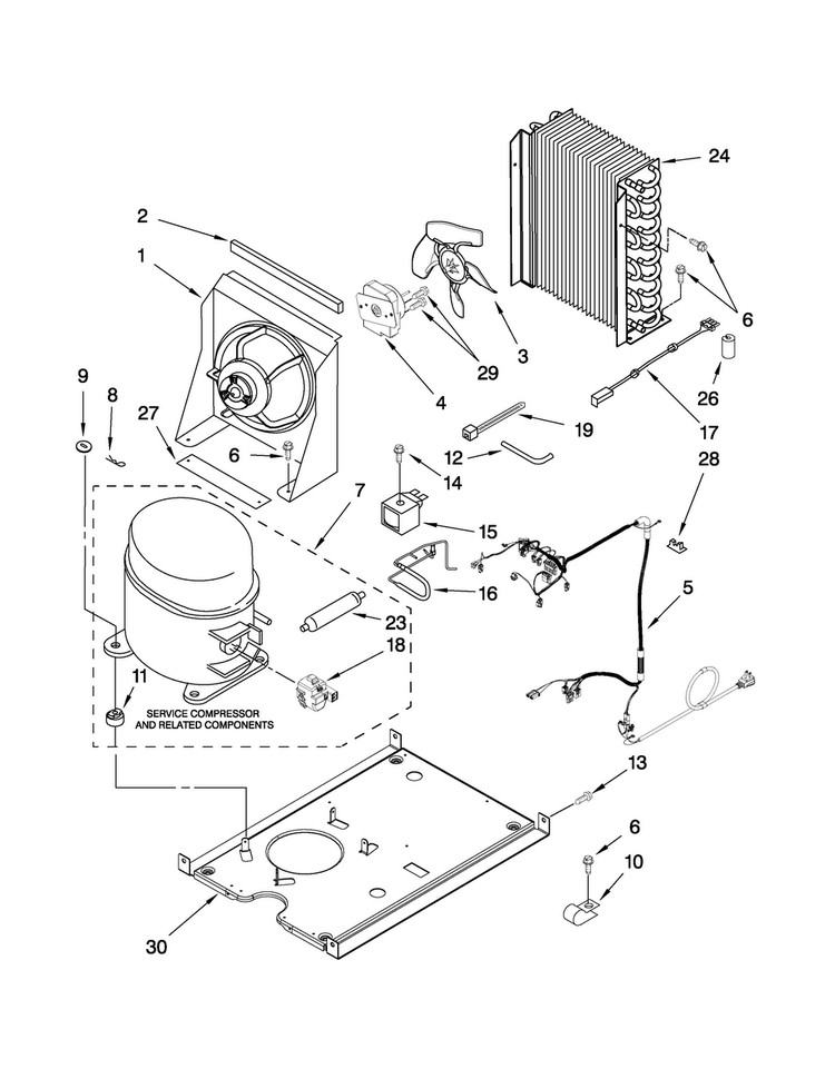 Unit Parts Diagram and Parts List for JIM158XBCX3  Jenn-Air Ice Maker