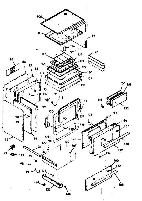 Body Section Diagram and Parts List for 116387363  Kenmore Range