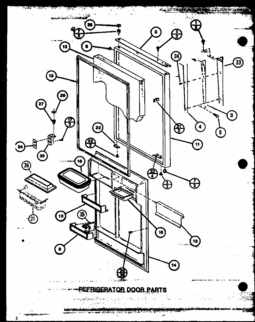 Refrigerator Door Parts (tl20m/p7858513w) (tl20m/p7858514w) (tli20m/p7858523w) (tli20m/p7858524w) Diagram and Parts List for TLI22M-P7858524W  Amana Refrigerator