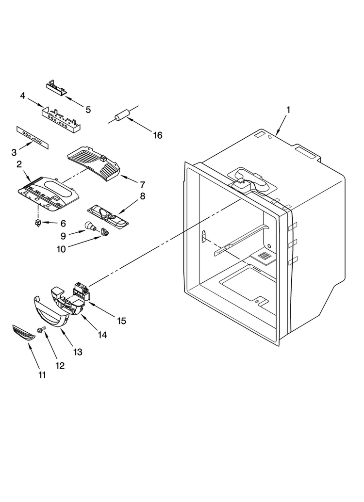 Refrigerator Liner Parts Diagram and Parts List for ABB1927VEB1  Amana Refrigerator