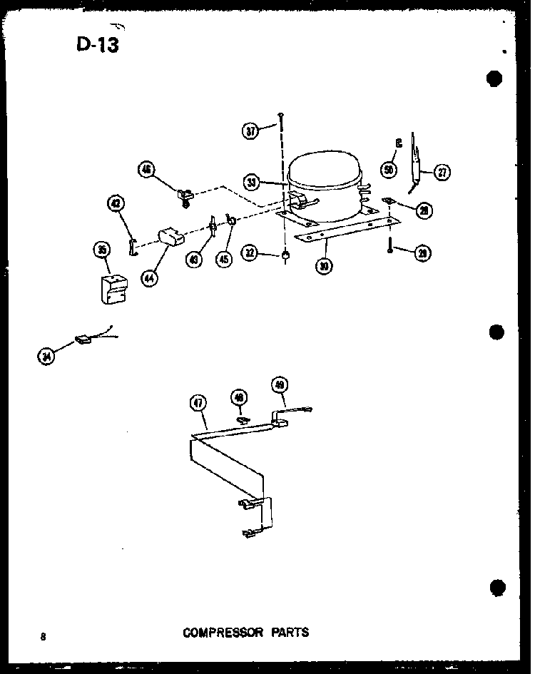 Compressor Parts Diagram and Parts List for C7W P60330-6W Amana Freezer