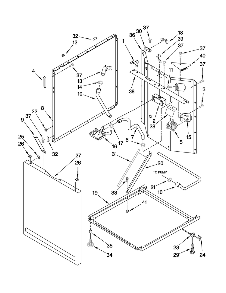 Washer Cabinet Parts Diagram and Parts List for MGT3800TW2  Maytag Washer Dryer Combo