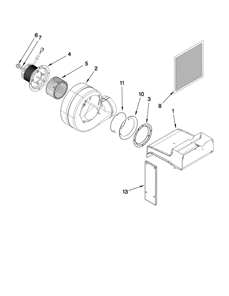 Blower Unit Parts Diagram and Parts List for JDS9860CDB01  Jenn-Air Range