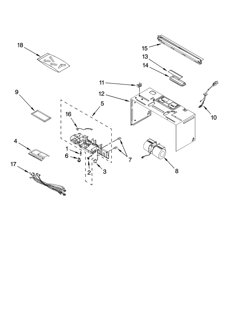 Cabinet And Air Flow Parts Diagram and Parts List for MMV5207BAS17  Maytag Microwave