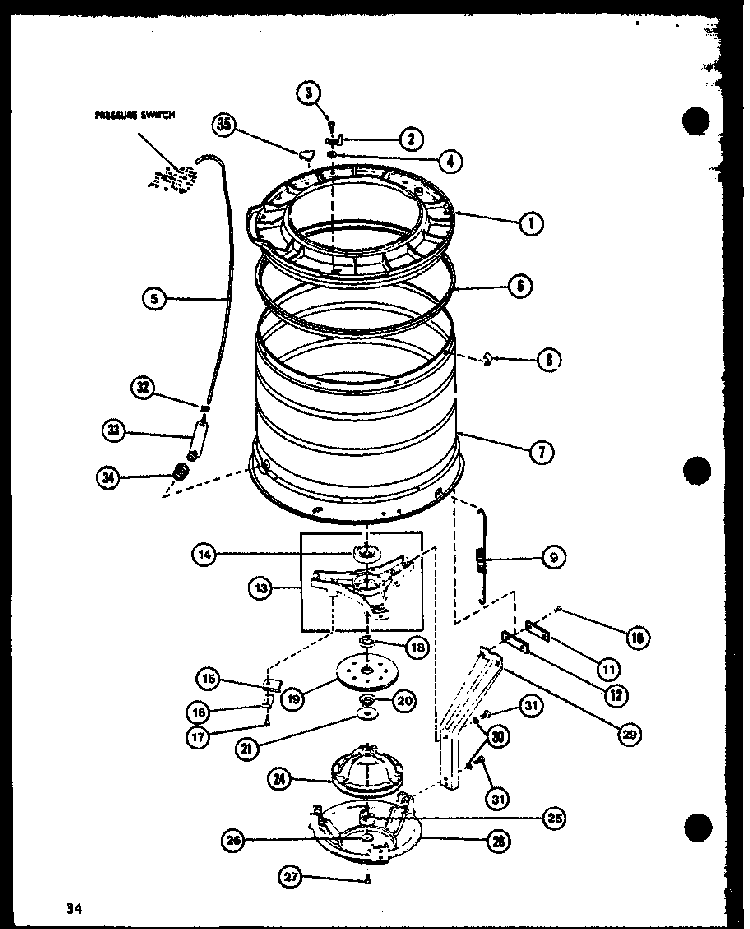 Section 1 Diagram and Parts List for LW1503 P7762118W Amana Washer