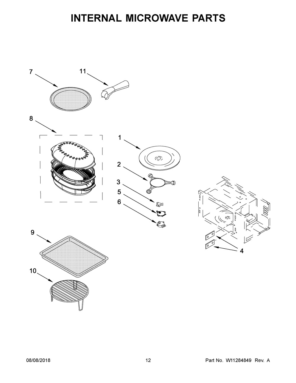 Internal Microwave Parts Diagram and Parts List for MMW9730FZ03  Maytag Microwave Oven Combo