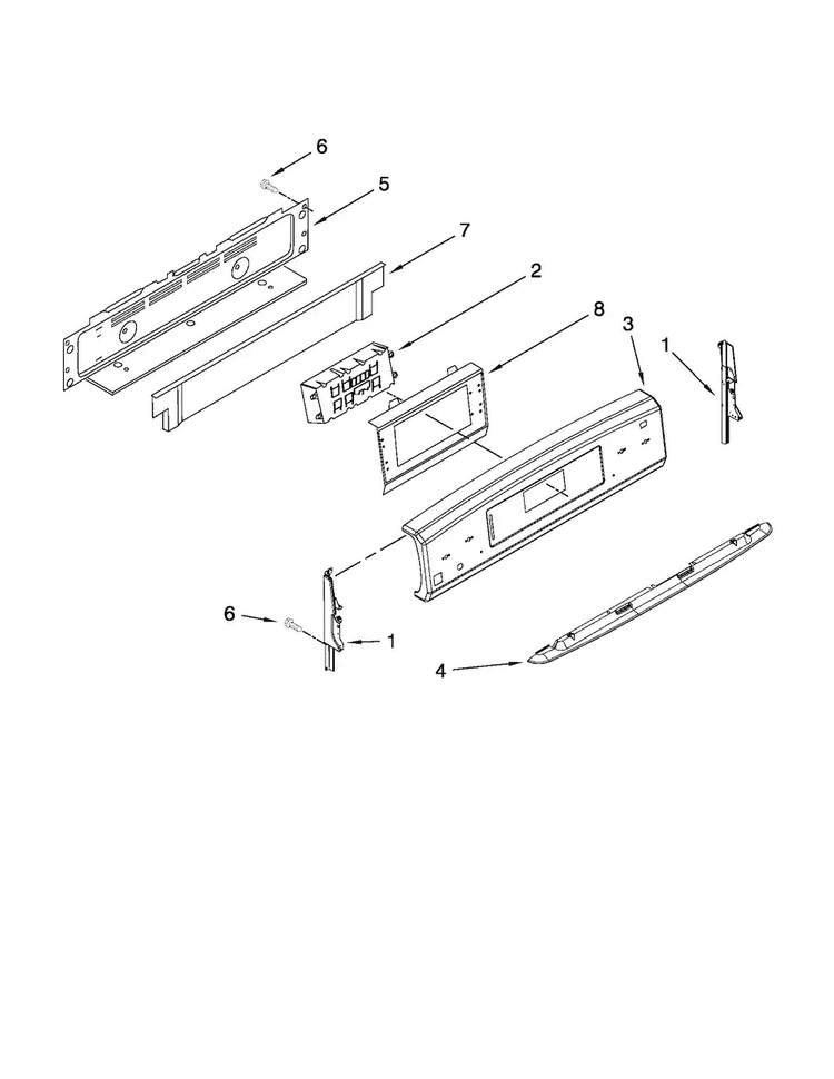 Control Panel Parts Diagram and Parts List for JDR8880RDB10  Jenn-Air Range