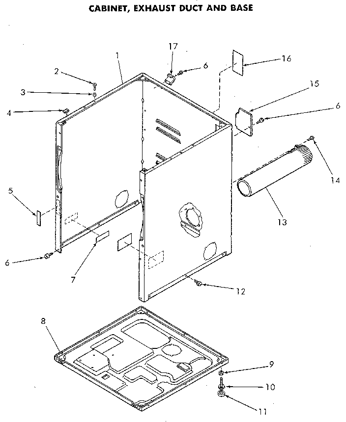 Cabinet And Base Diagram and Parts List for NG4819L53738  Speed Queen Dryer