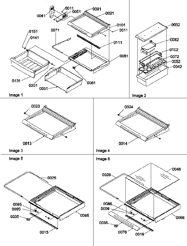 Shelves, Deli, And Crisper Assemblies Diagram and Parts List for SBIE20TPW-P1190708WW  Amana Refrigerator