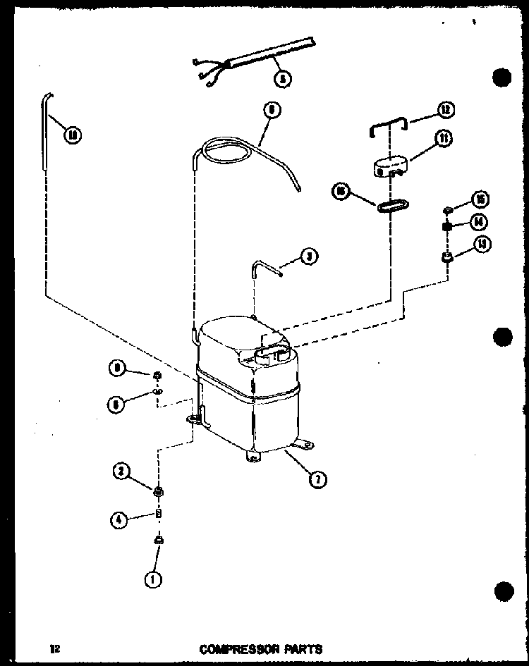 Compressor Parts Diagram and Parts List for ES218-3SPT P67535-2R Amana Air Conditioner