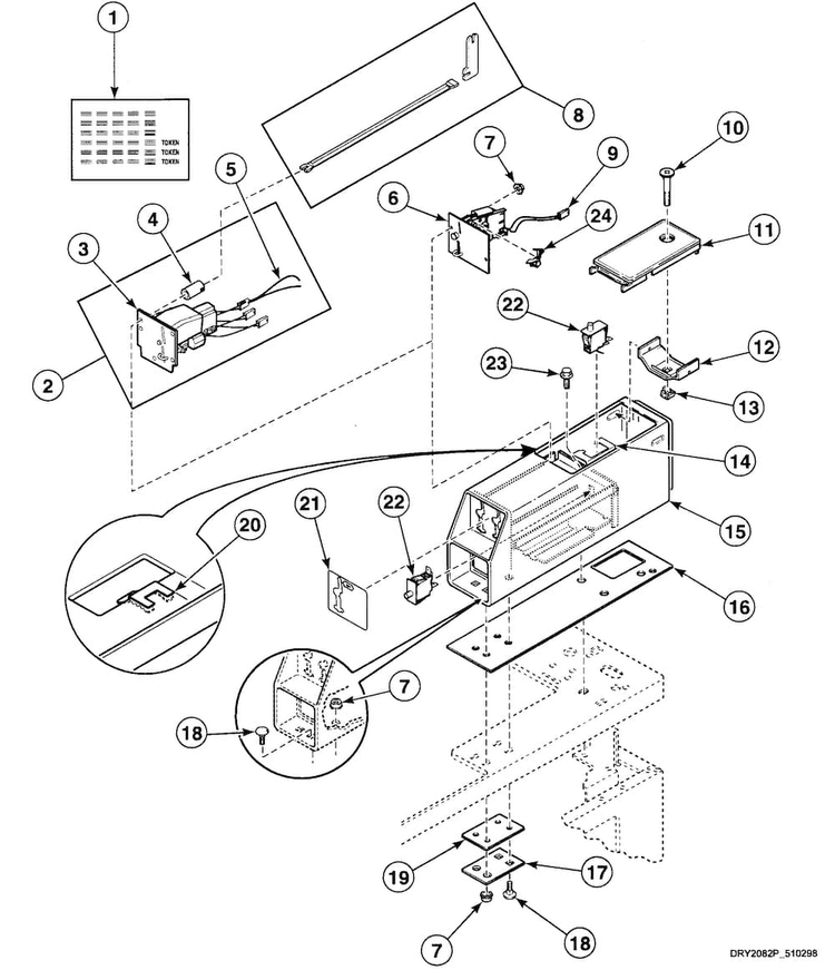 Meter Assy Diagram and Parts List for SDEZ07QF1500  Speed Queen Dryer
