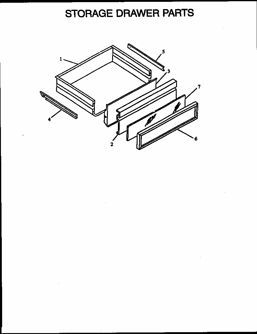 Storage Drawer Parts Diagram and Parts List for ARS635W-P1113803W  Amana Range