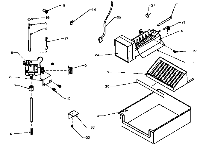 Add-on Ice Maker Assembly For Side By Sides Diagram and Parts List for IC2-IC2-ASSEMBLY  Amana Ice Maker