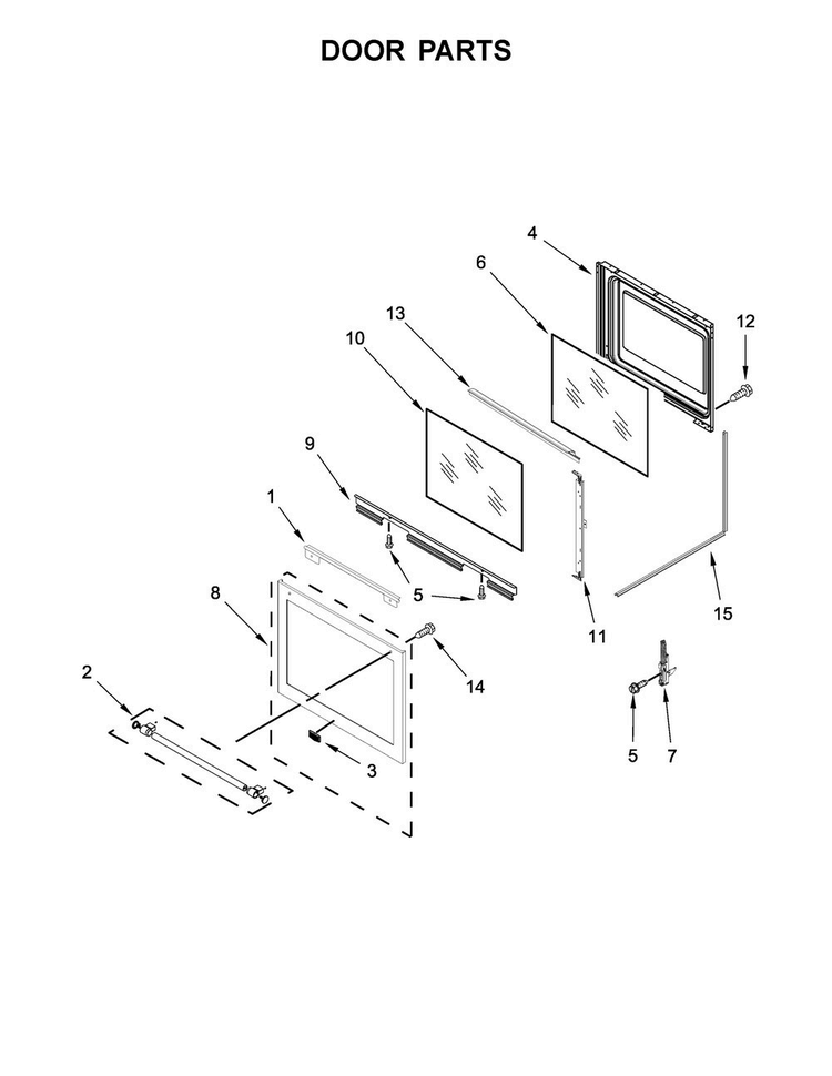 Door Parts Diagram and Parts List for MGS8800FZ0  Maytag Range