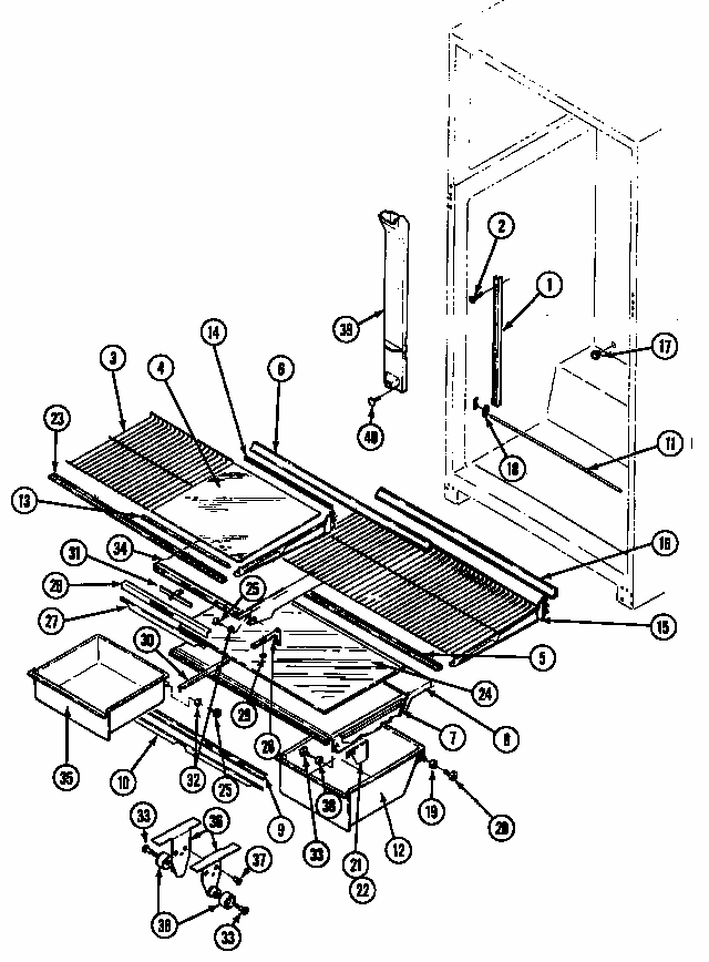 Shelves & Accessories (rtc1500cae/dh01a) (rtc1500cal/dh02a) (rtc1500cge/df17a) Diagram and Parts List for RTC1500CAL DH01A Maytag Refrigerator