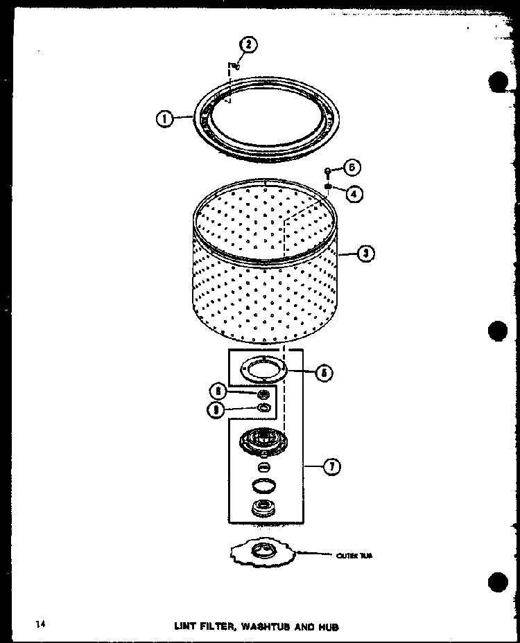 Lint Filter Diagram and Parts List for TAA400 P77040-2W Amana Washer