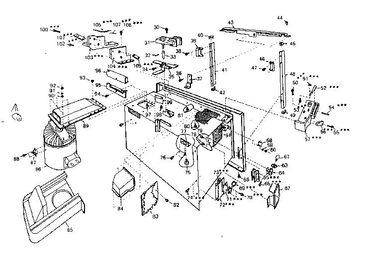 Oven Assembly Diagram and Parts List for 5629947310  Kenmore Microwave