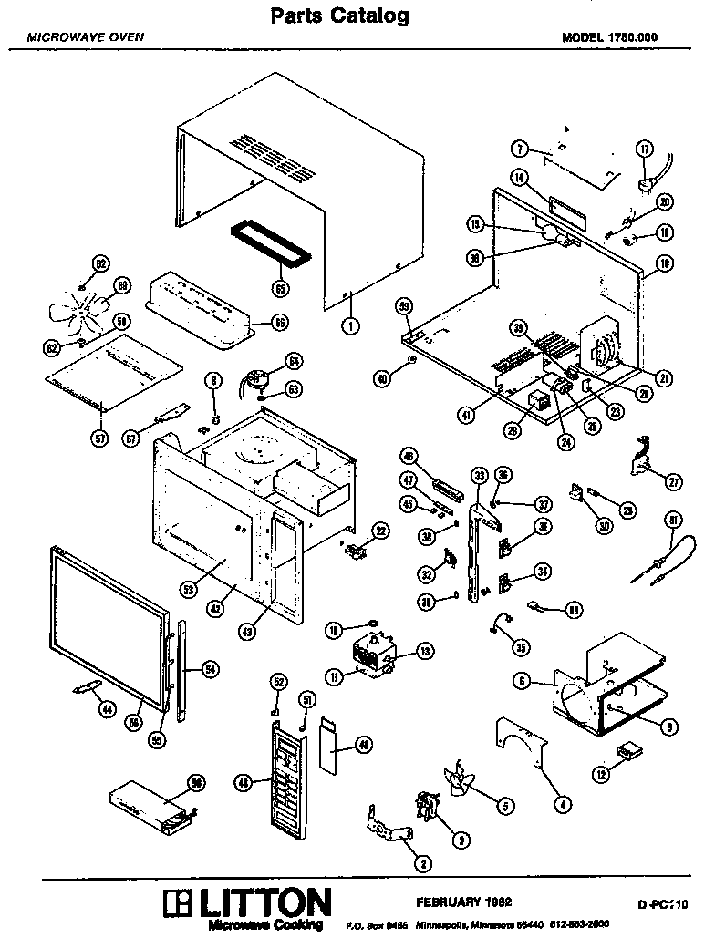 01 - Page 1 Diagram and Parts List for 1750000  Maytag Microwave